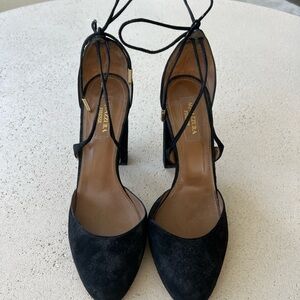Aquazzura Black Suede Heels